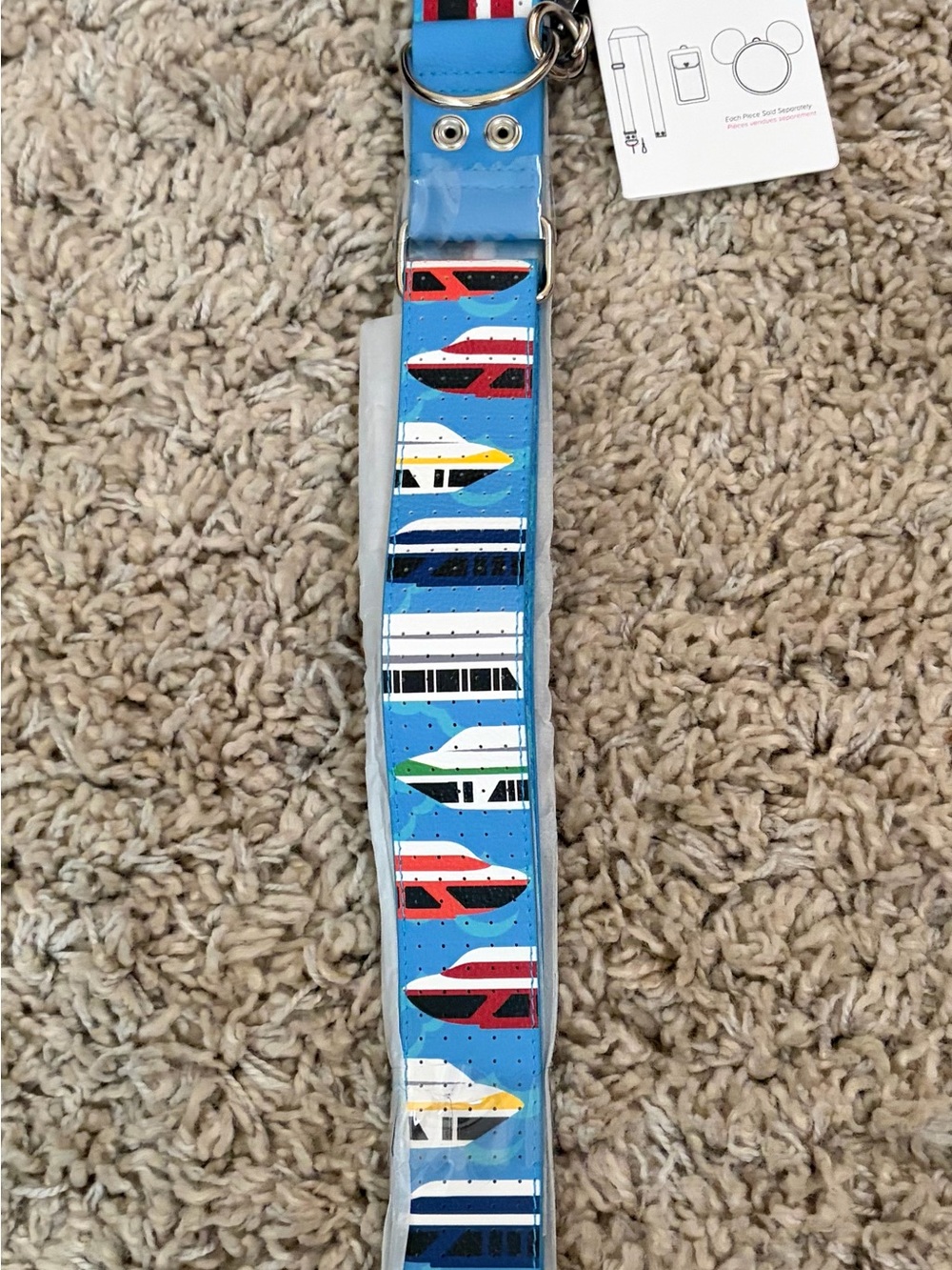 Disney World Monorail boat Boat Pattern replacement strap for pin bag